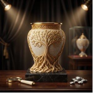 Levensboom vaas STL, Keltische fantasie decoratie, 3D-printbestand (digitale download)