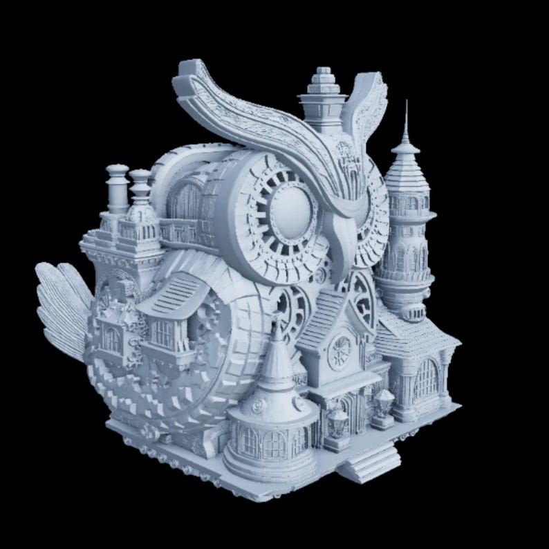 Steampunk Owl House STL File: Clockwork Automaton 3D Print Model ...