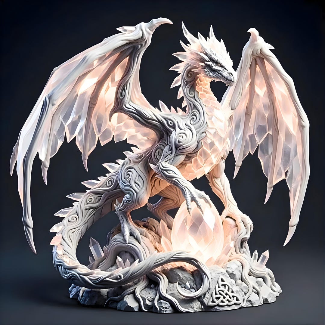 Dragon Sculpture STL Detailed Fantasy Dragon Statue For Advanced 3D 