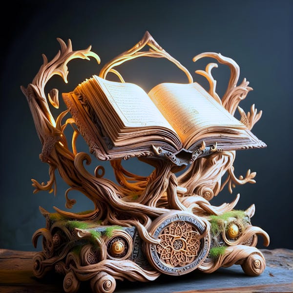Elven Tree Book Stand STL | Fantasy Spellbook Holder & Enchanted Display 3D Model (Digital Download)
