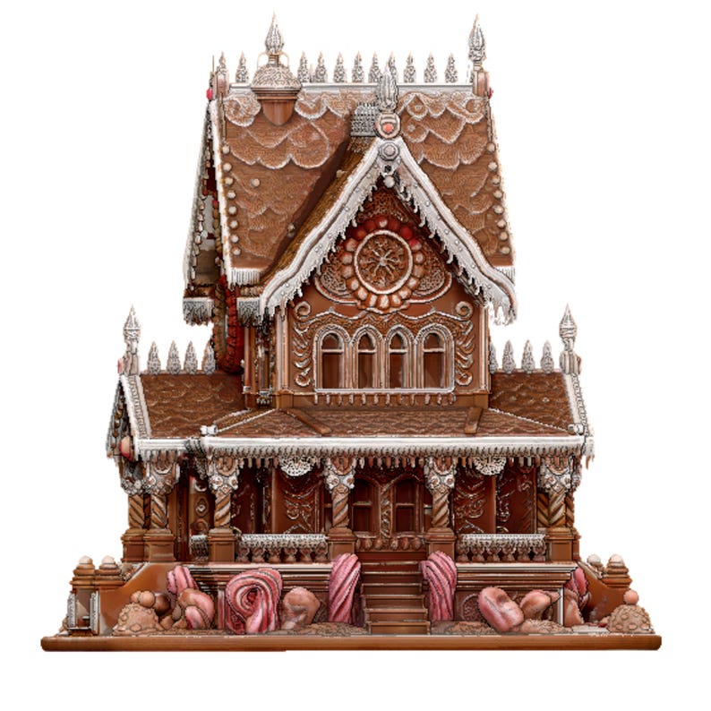 Ultimate Gingerbread House 3D Model STL | Christmas Candy Mansion ...