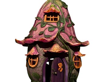 Bio Blütenknospenhaus 3D Model STL | Fairy Cottage Laubelfen Miniatur (Digitaler Download)
