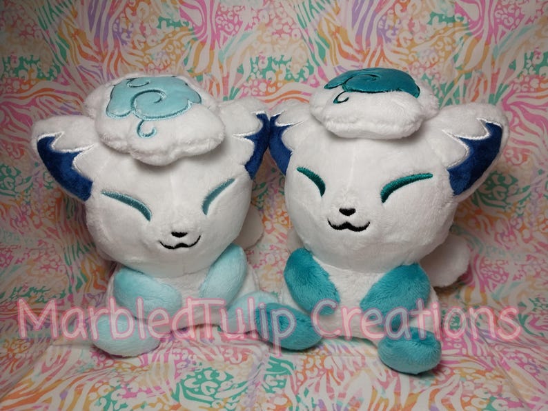 handmade 6.5" Alolan Vulpix pokemon plush image 1