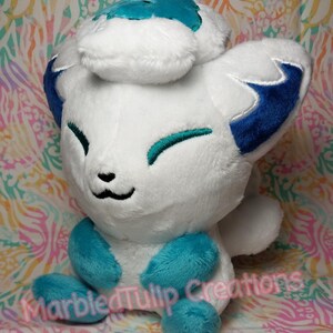 handmade 6.5" Alolan Vulpix pokemon plush Teal