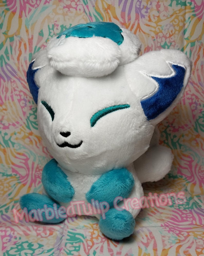 handmade 6.5" Alolan Vulpix pokemon plush Teal