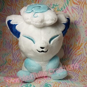 handmade 6.5" Alolan Vulpix pokemon plush Light Blue