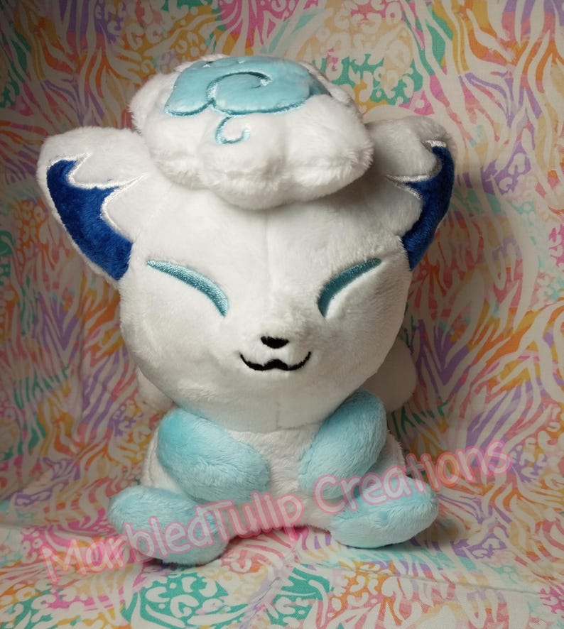 handmade 6.5" Alolan Vulpix pokemon plush Light Blue