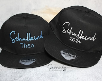 Schulkind | Kids Cap - bestickt mit Schulkind und Jahreszahl oder Name | personalisierte Cap | Kindercap | bestickte Cap | Einschulung