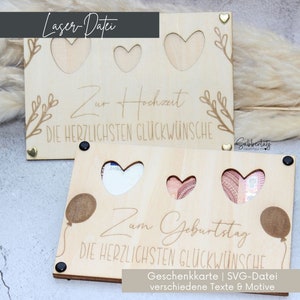 Cadeaubon *SVG-bestand* | digitaal bestand | Laservijl | Trouwkaart | Verjaardagskaart | incl. *handelsvergunning* | Contante cadeaukaart