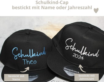 Schulkind | Kids Cap - bestickt mit Schulkind und Jahreszahl oder Name | personalisierte Cap | Kindercap | bestickte Cap | Einschulung