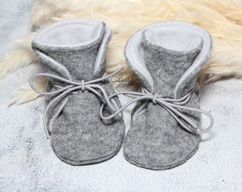 Wollwalk-Booties | Walkschuhe | Wollwalkstiefel | Babybooties | Tragestiefel | Trageschuhe | Babyschuhe |Wollwalk |Tragebaby