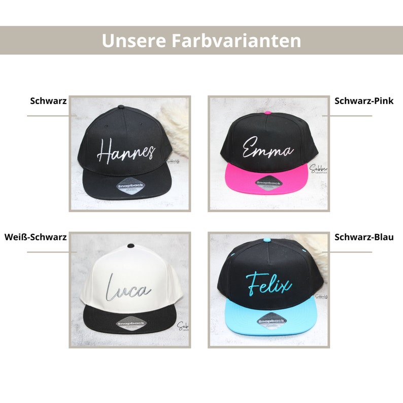 Kids Cap bestickt mit Name oder Wunschwort personalisierte Cap Kindercap bestickte Cap Bild 6