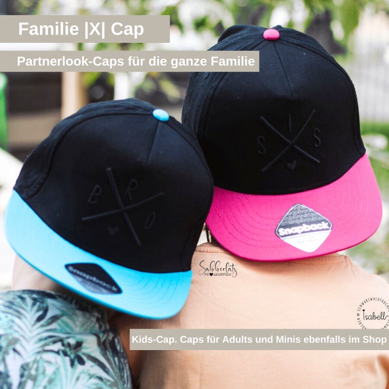 Kids-Cap Familie X Partnerlook bestickte Cap Kidscap Familiencap Kindercap Familycap Geschenkidee Bild 1