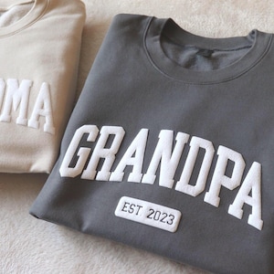 Sweat grand-parent personnalisé : grand-mère, grand-père, année personnalisée