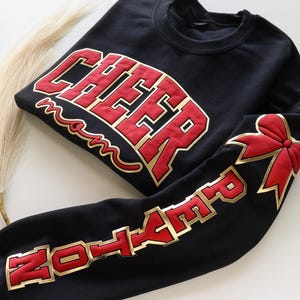 Personalized Cheer Mom Sweatshirt with Puff Print | Custom Name Sweatshirt | Cheer Team Spirit Gift