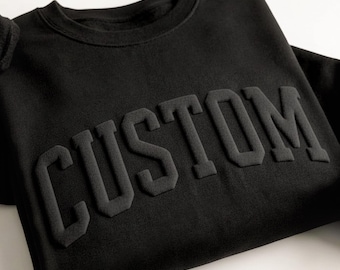 Custom Puff Print Team Sport Sweatshirt, Embossed Mascot Shirt, Personalized 3D Writing For Companies