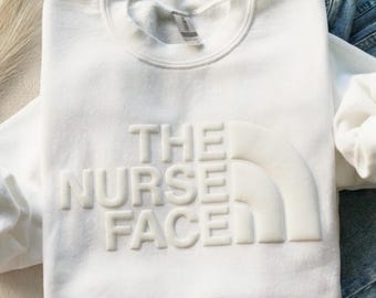 The Nurse Face Sweatshirt, Personalized Registered Nurse Sweatshirt: RN Gift