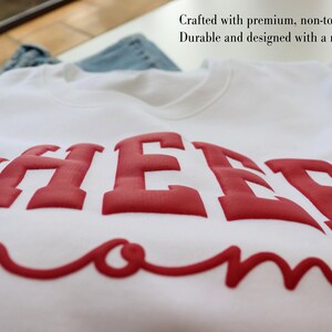 Personalized Cheer Mom Sweatshirt with Puff Print | Custom Name Sweatshirt | Cheer Team Spirit Gift image 8