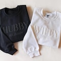 Personalized Wifey & Hubby Puff Sweatshirt, Personalized Sweatshirt, Wedding Gift, Gift for Her, Gift for Him product logo