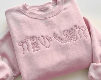 Nurse Embroidery Sweatshirt, Nurse Sweatshirt, Gift for Her, Gift for Him, Gift for Nurse, Stethoscope