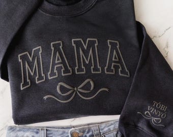 Mama Personalized Puff Sweatshirt, Baby Shower Gift Sweatshirt, Personalized Mom Sweatshirt With Kids Names, Mothers Day Gifts
