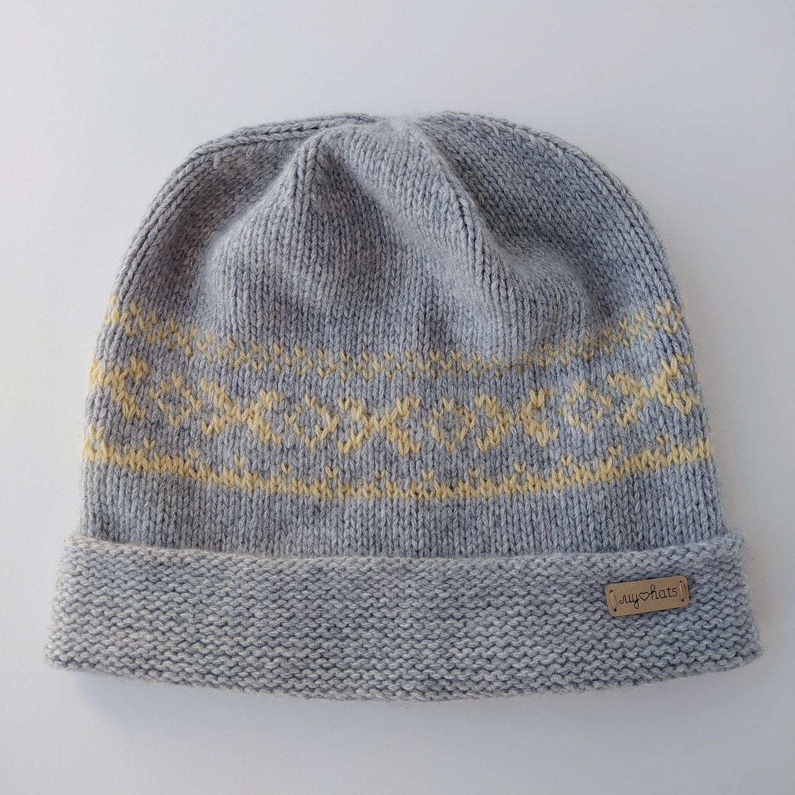 jacquard knit beanie hat