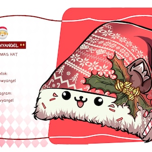 Vtuber Cute Christmas Hat| VTUBER Assest | For Vtubing Virtual Streaming | Adopt | High Quality Png file | Transparent