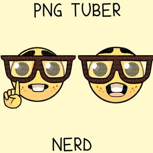 PNGTUBER - Nerd | chibi | kawaii funny | Twitch | Streams | YouTube | Ready to use | veodotube | Vtuber | Obs streamlabs