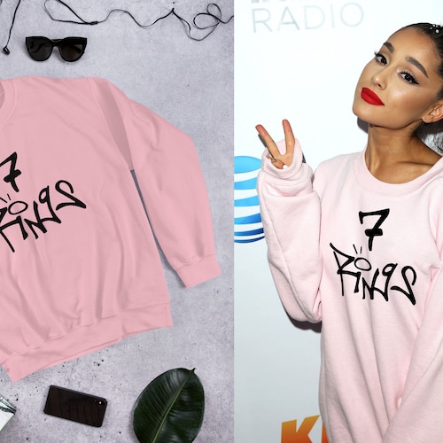 LaTeeNo Ariana Grande 7 Rings Sweatshirt Dress Women | Ariana Grande Seven Rings Pink Sweater Teen Girl Youth | Grande Pullover Young Lady Fans Gift