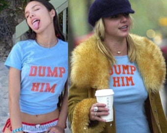 Britney Spears Dump Him Shirt Women - Olivia Rodrigo Dump Him Blue Shirt Teen Girls - Britney Spears Y2k Slogan Baby Tee Ladies