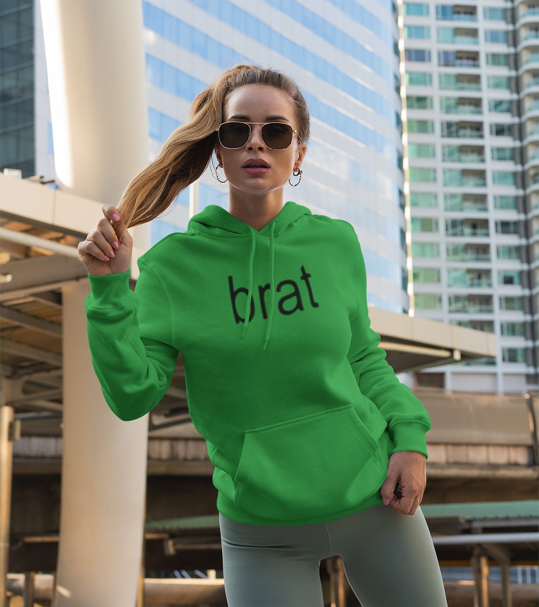 Brat Hoodie Brat Green Sweatshirt Etsy