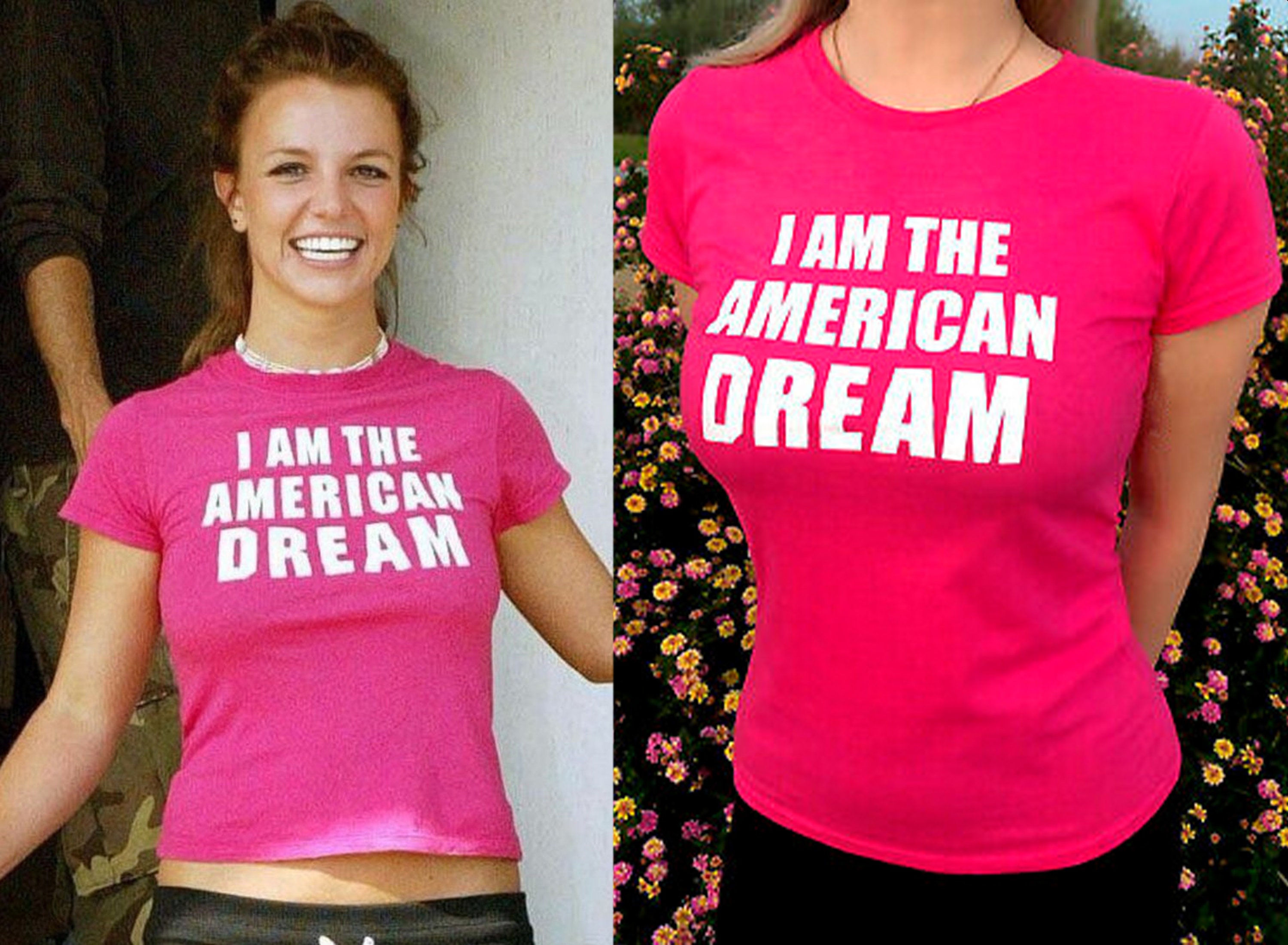 American Dream Tee | Britney Spears Y2K Shirt | I Am The American Dream 00s Slogan Baby Tee | Britney Spears Gift Fans Teen Girls