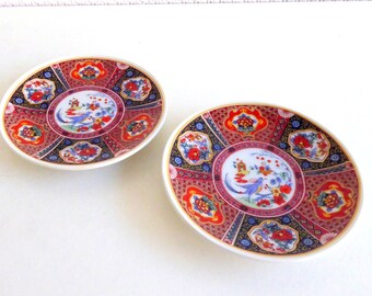 RK232 Japanischer Porzellan Teller Schale figürliches Dekor mit Tellerständer 