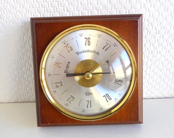 Vintage weather station made of teak wood 60s