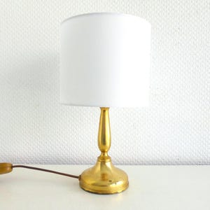 1 of 2 Vintage Brass TABLE LAMPS/ German Bedside Lights 70s