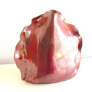 Unique CERAMIC VASE Dark Red/ Sculptural Ceramic Vase Signed 70s/ MCM home decor