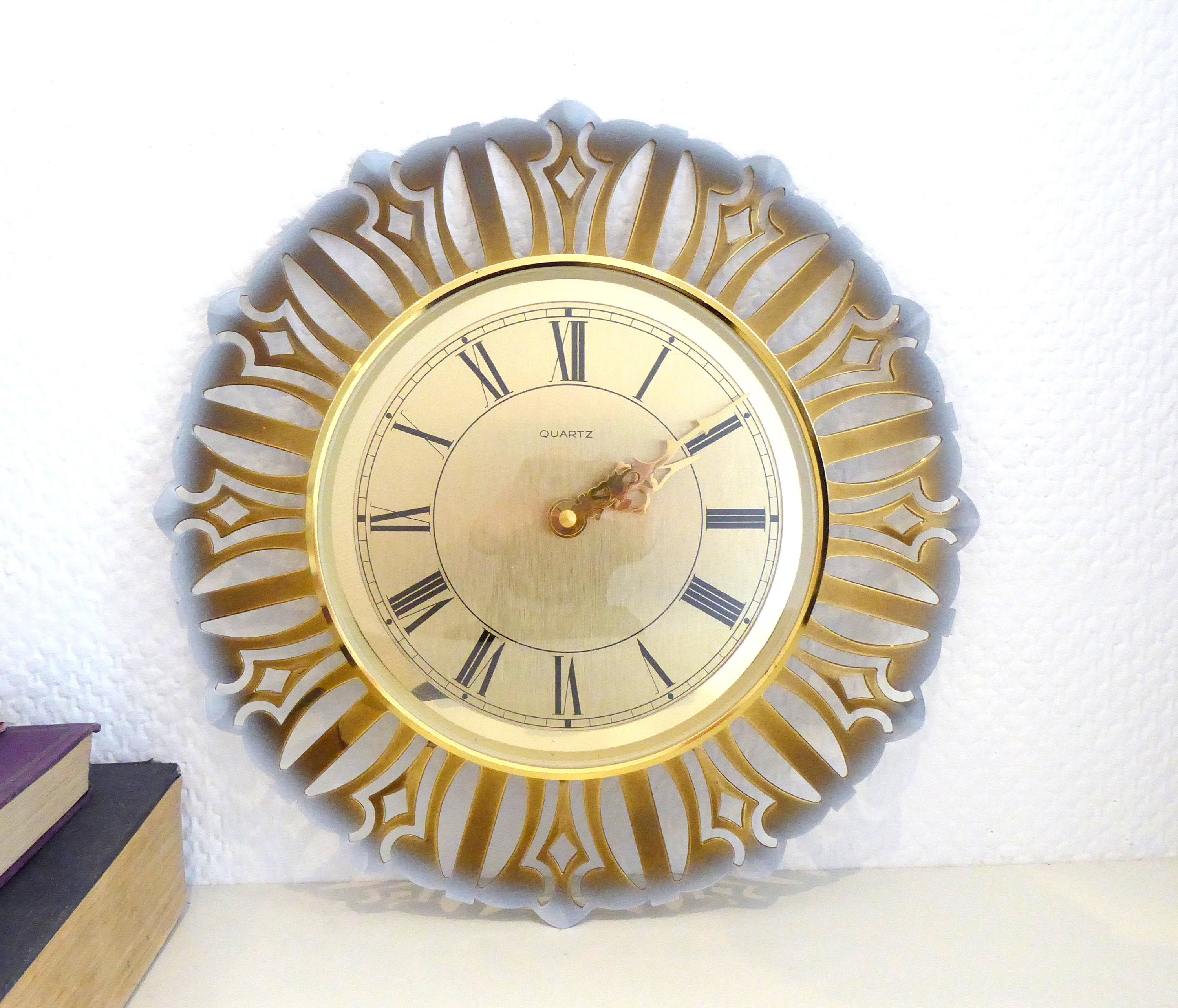 Vintage Wall Clock 70s Metal Wall Decoration Midcentury Modern Etsy
