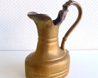 Vintage brass vase, brass jug Italy, Italian brass vase