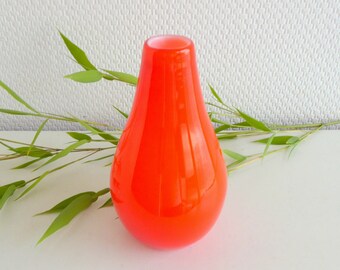 OP Art Glasvase orange, Design Glas Vase,  MCM DecorMuttertagsgeschenk