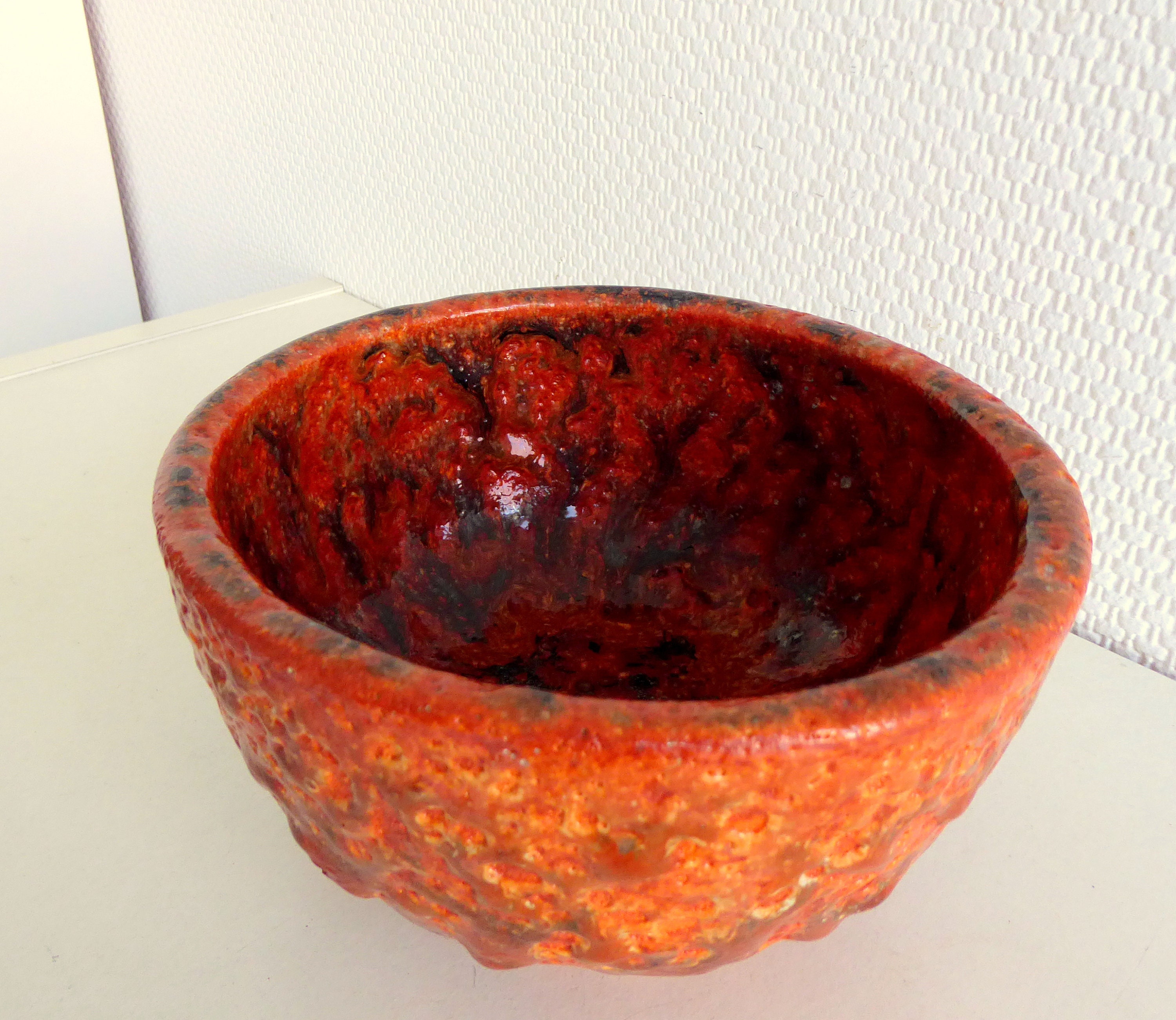 Fat Lava Ceramic Bowl Studio Ceramic Handmade Mid Century Etsy
