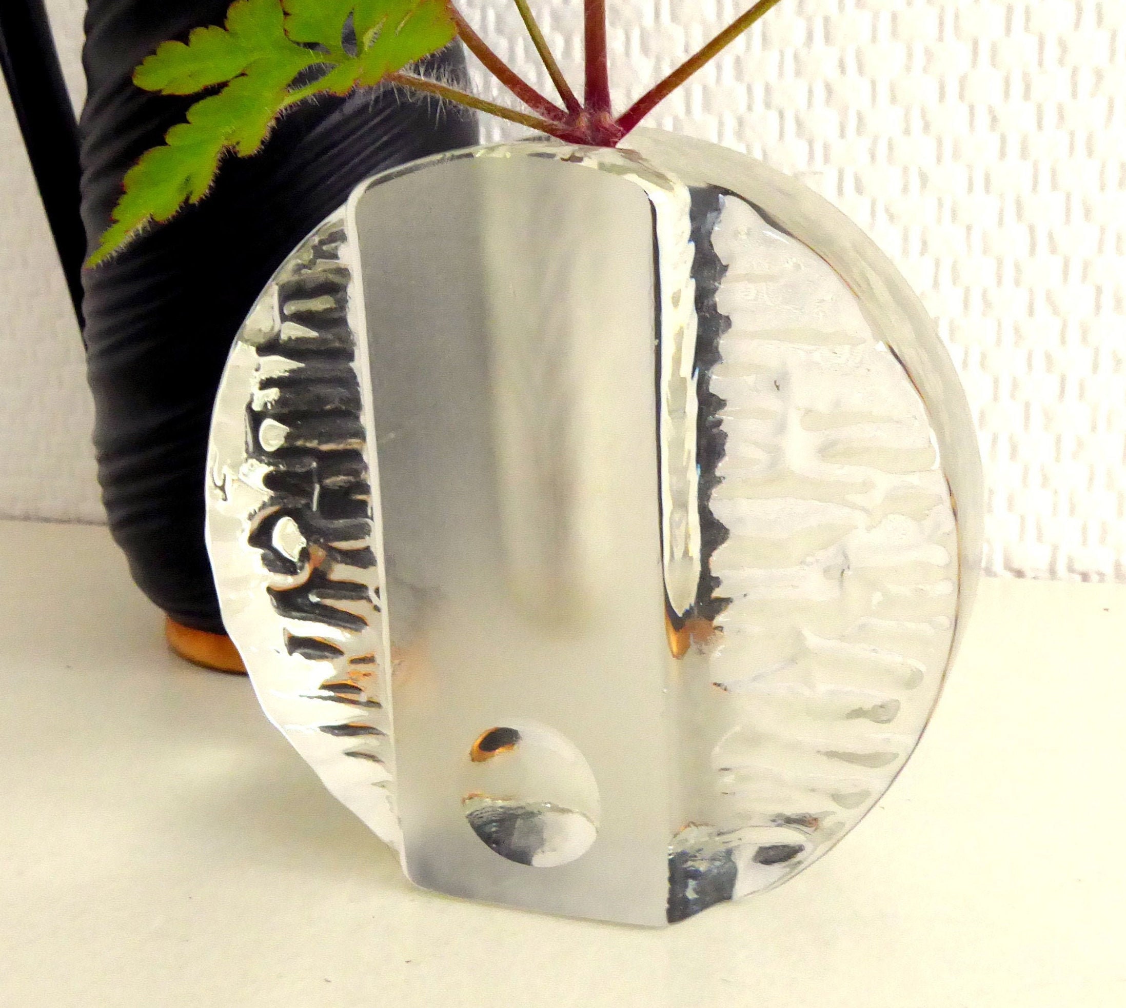 Block vase Walther glass vintage vase solifleur 70s Etsy