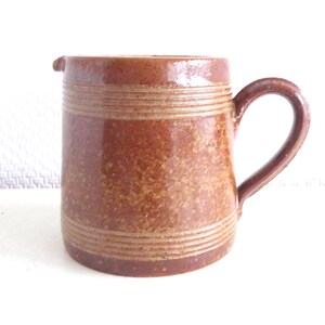 Vintage CERAMIC JUG brown/ Stoneware milk jug 60s/ Breakfast set