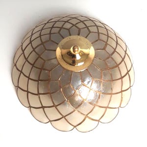 Vintage CAPIZ Ceiling Lamp/ Boho Shell Wall Light 70s