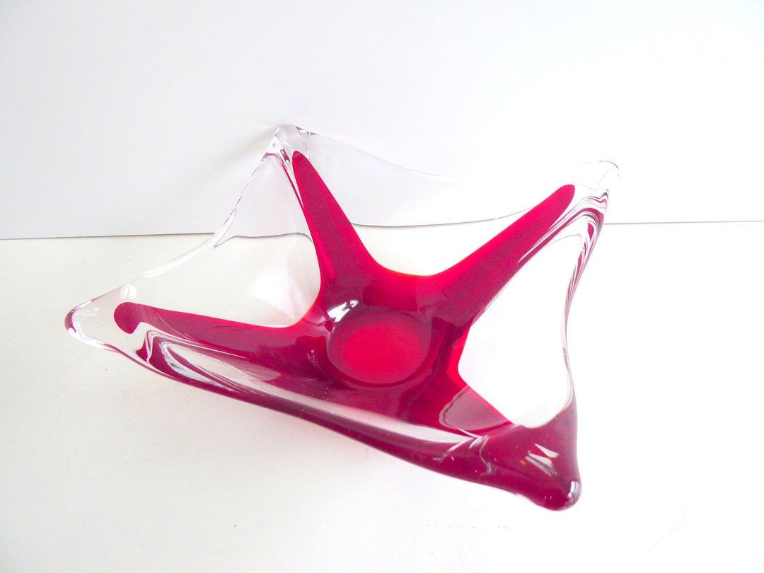 Large Glass Bowl Glass Bowl Murano Style 70s Glass Object Etsy