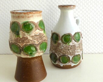 Set of ceramic vases from Strehla GDR home decor