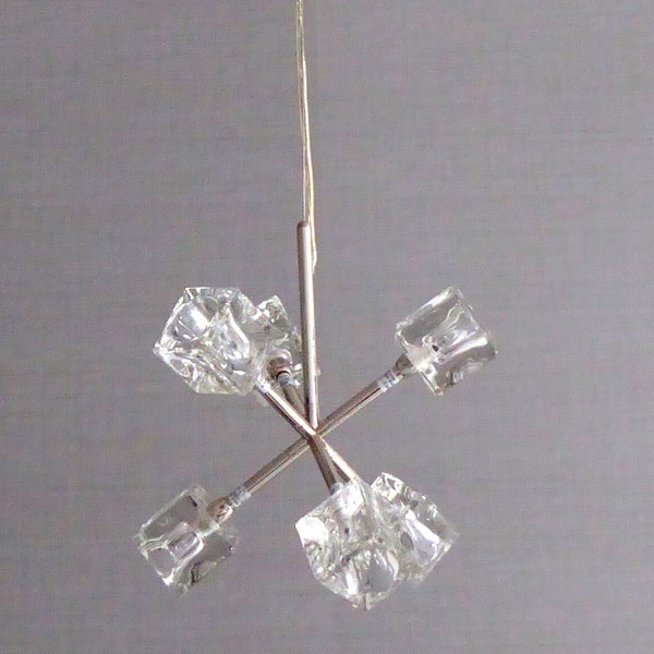 Mid Century Ceiling Lamp, Glass Chandelier, Space Age Atomic Chandelier,  Ice Cube Light Fixture, Ceiling Lamp Ikea