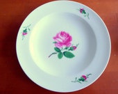 Meissen Porcelain Plate ROTE ROSE Vintage collectable german porclaine