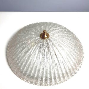 Large KALMAR Glass Ceiling Light/ Murano Glass Flush Mount/ Ice Glass Ceiling Lamp