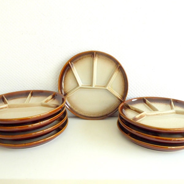 Vintage Keramik Teller, 4  Grill Teller Frankreich,  Vintage bbq plates