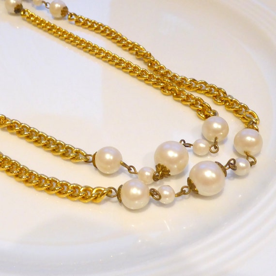 Buy Vintage Necklace 2-row, Long Gold Chain 70s Online in India - Etsy